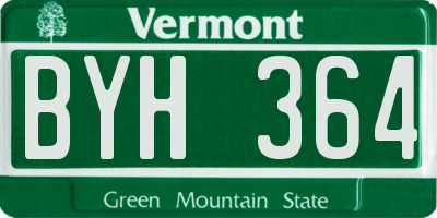 VT license plate BYH364