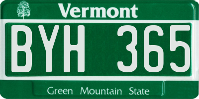 VT license plate BYH365