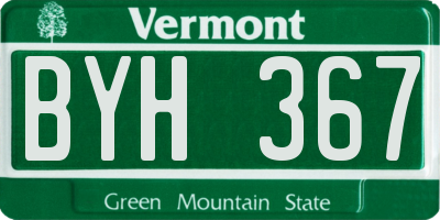 VT license plate BYH367