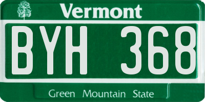 VT license plate BYH368