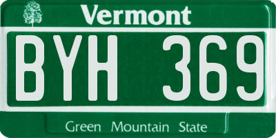 VT license plate BYH369