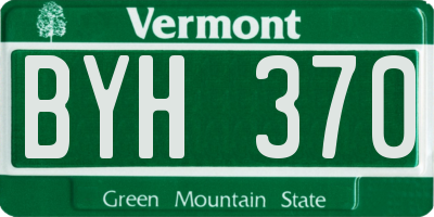 VT license plate BYH370