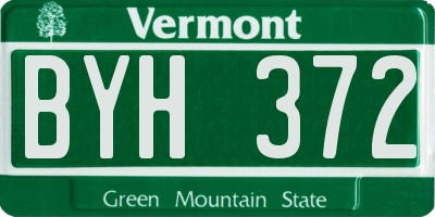 VT license plate BYH372