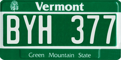 VT license plate BYH377