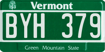VT license plate BYH379