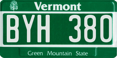 VT license plate BYH380