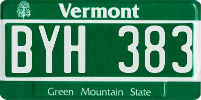 VT license plate BYH383
