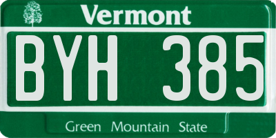 VT license plate BYH385