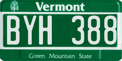 VT license plate BYH388