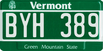 VT license plate BYH389