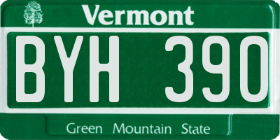 VT license plate BYH390