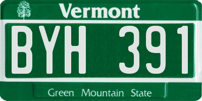 VT license plate BYH391