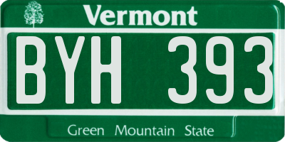 VT license plate BYH393