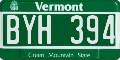 VT license plate BYH394