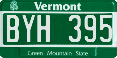 VT license plate BYH395