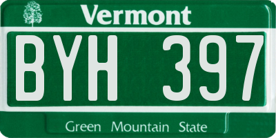 VT license plate BYH397