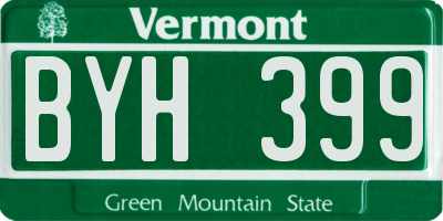 VT license plate BYH399