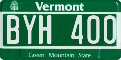 VT license plate BYH400