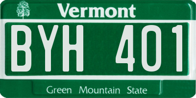 VT license plate BYH401