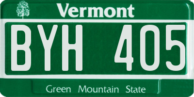 VT license plate BYH405