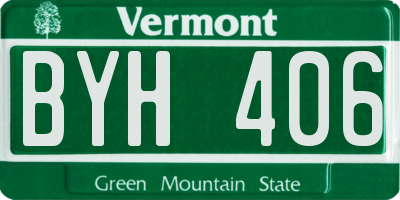 VT license plate BYH406