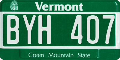 VT license plate BYH407