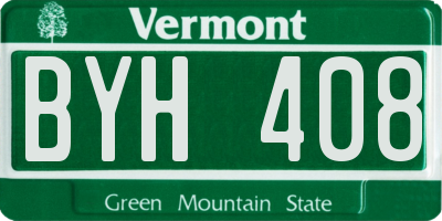 VT license plate BYH408