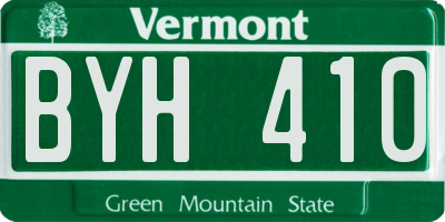 VT license plate BYH410