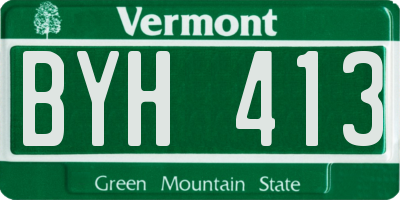 VT license plate BYH413