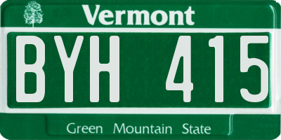 VT license plate BYH415