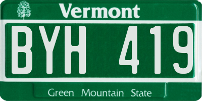 VT license plate BYH419