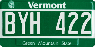 VT license plate BYH422
