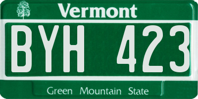 VT license plate BYH423