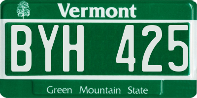 VT license plate BYH425