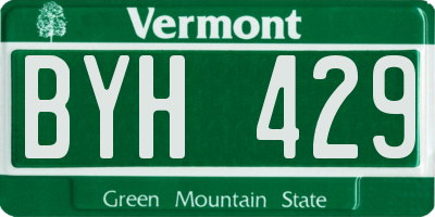 VT license plate BYH429