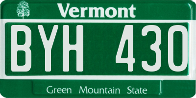VT license plate BYH430
