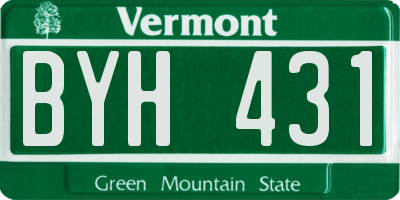 VT license plate BYH431