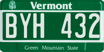 VT license plate BYH432