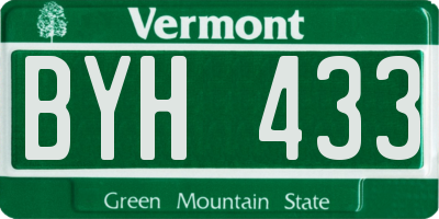 VT license plate BYH433