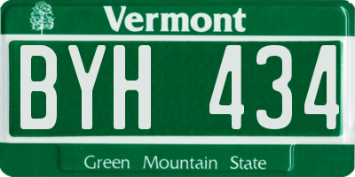 VT license plate BYH434