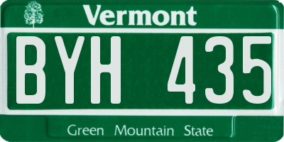 VT license plate BYH435