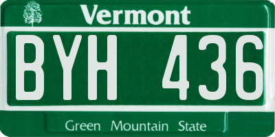 VT license plate BYH436