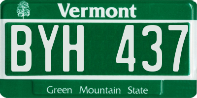 VT license plate BYH437