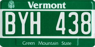 VT license plate BYH438