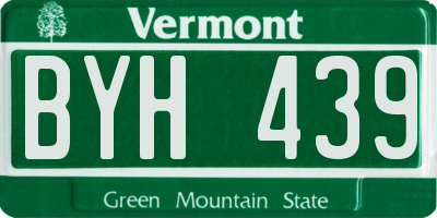 VT license plate BYH439