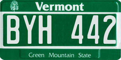 VT license plate BYH442