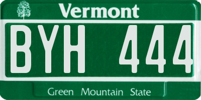 VT license plate BYH444