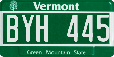 VT license plate BYH445
