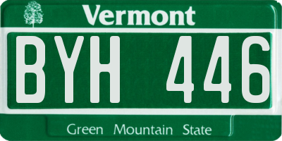 VT license plate BYH446