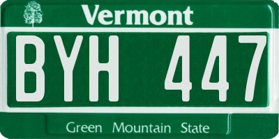 VT license plate BYH447